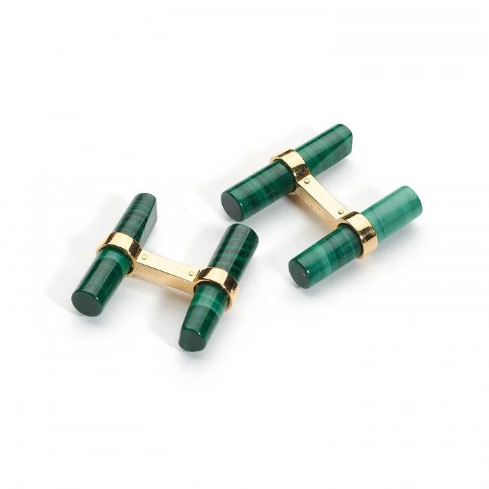 Vintage Cartier Cufflink Set with Multiple Gemstone Batons