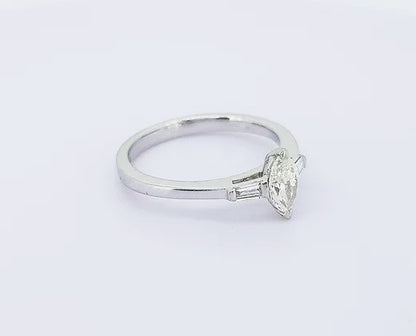 0.45ct Marquise Cut Diamond Engagement Ring in 18ct White Gold