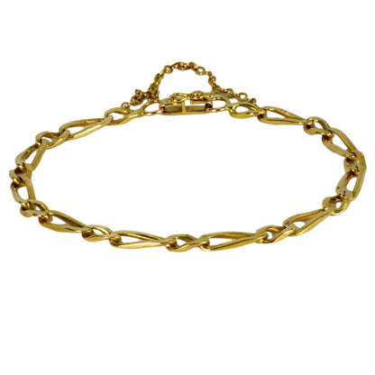 18ct Yellow Gold Twisted Figaro Curb Link Bracelet