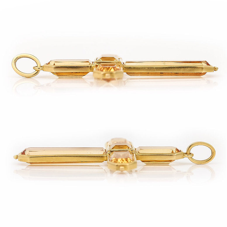 Georgian Style Yellow Topaz Cross Pendant