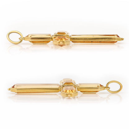 Georgian Style Yellow Topaz Cross Pendant