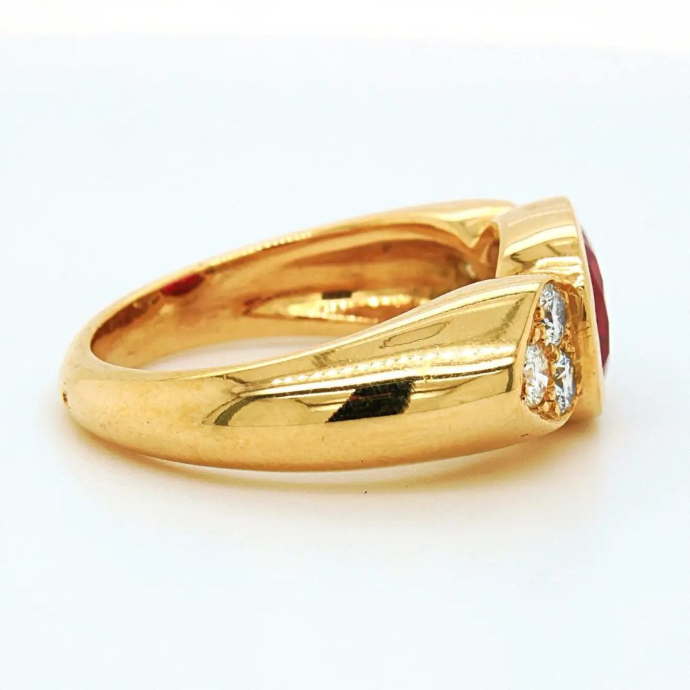 Vintage 2.65ct No Heat Burma Ruby and Diamond Ring