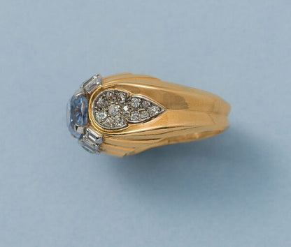Cartier 4ct Ceylon Sapphire and Diamond Dress Ring, Signed and numbered monture Cartier, M6635