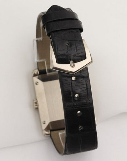 Patek Philippe 5014G Gondolo 18ct White Gold 28mm Manual, black dial, Arabic numerals, small seconds, sapphire crystal, calibre 215, Patek Philippe black leather strap with 18ct white gold pin buckle, with original papers