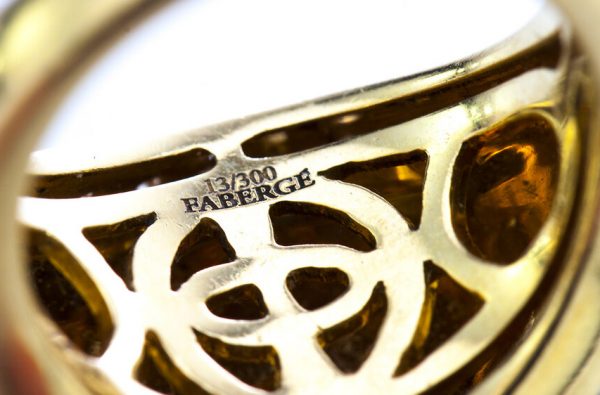 Fabergé Green Enamel, Diamond, 18ct Gold Limited Edition Ring