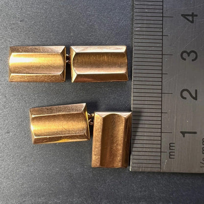 French Retro Tank Style 18ct Yellow Gold Cufflinks