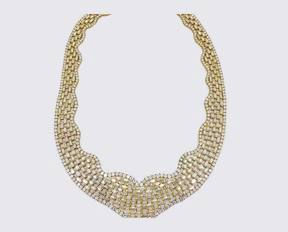 Exceptional Diamond and 18ct Yellow Gold Flexible Collar Necklace, 52.93 carats