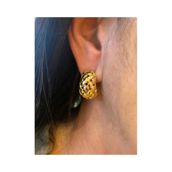 Vintage Tiffany and Co Vannerie 18ct Yellow Gold Earrings
