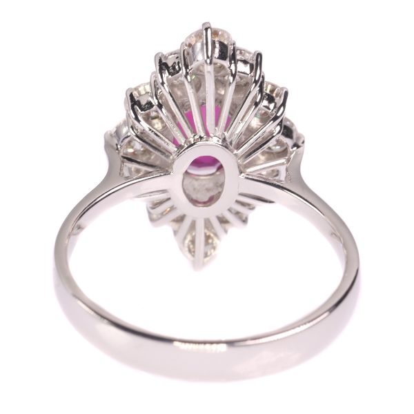 Vintage Ruby and Diamond Cluster Ring, Circa 1970s