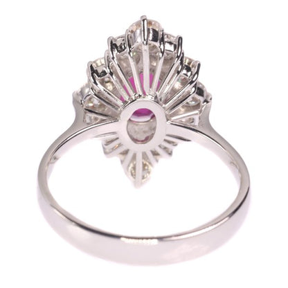 Vintage Ruby and Diamond Cluster Ring, Circa 1970s