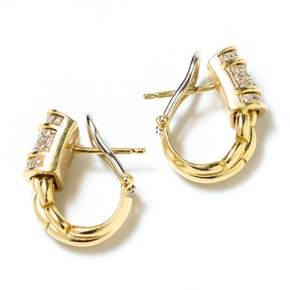 Fope Diamond Set 18ct Yellow Gold Earrings; 1.36 carats, Made in Italy Circa 1990s