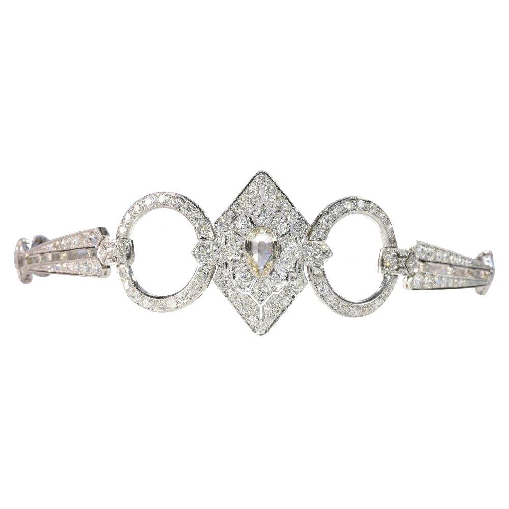Vintage Art Deco 15.81 Carat Old Cut Diamond Dog Collar Necklace And Headpiece In Platinum