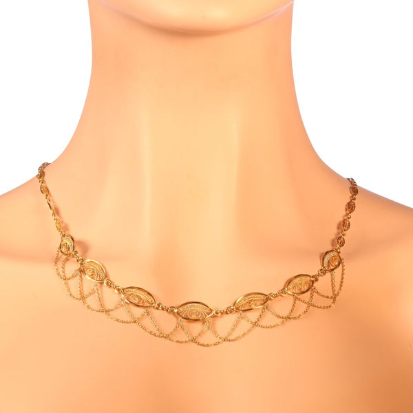 Victorian gold and pearl woven necklace.