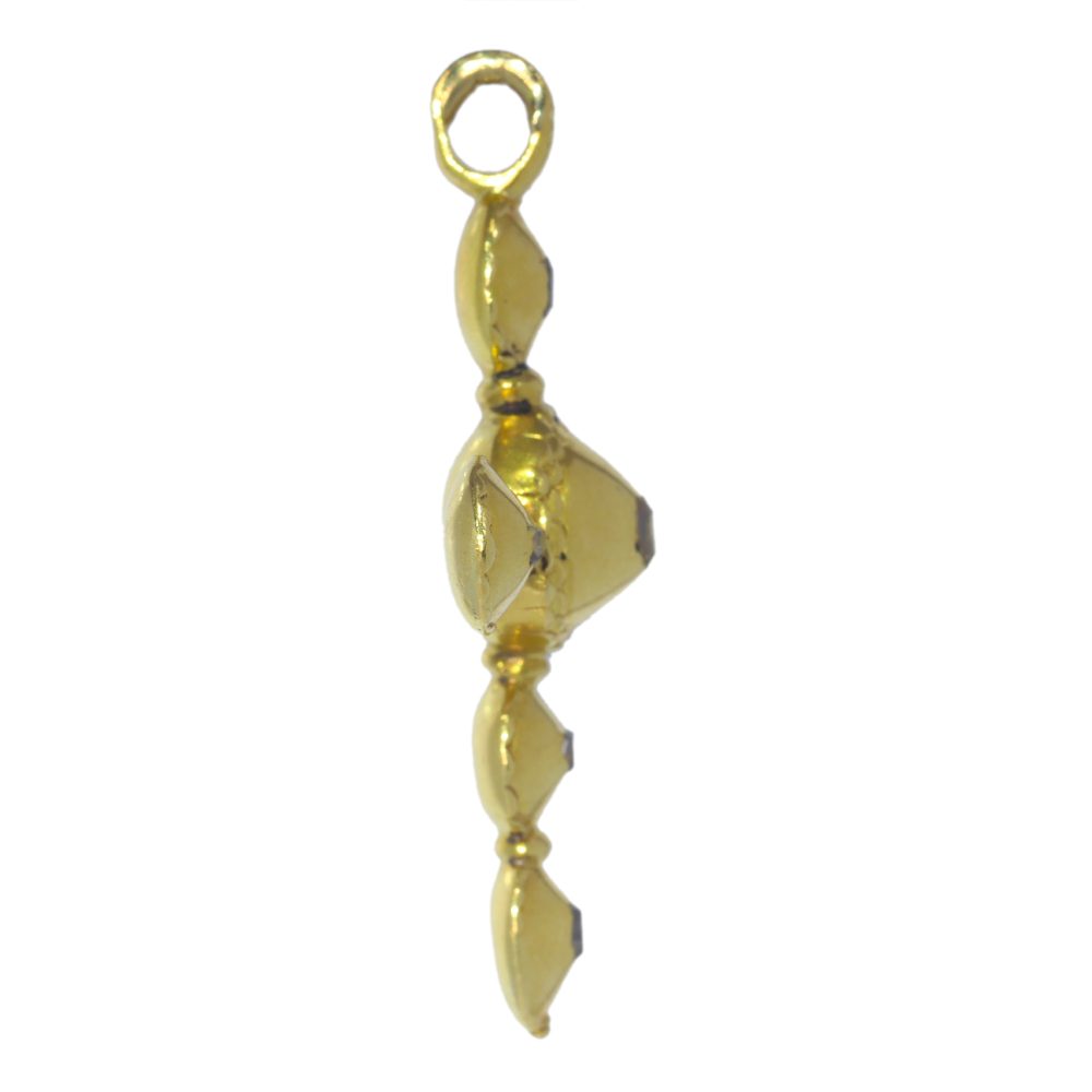 Antique 17th century Baroque Table Cut Diamond Set 18ct Yellow Gold Cross Pendant, Circa 1680