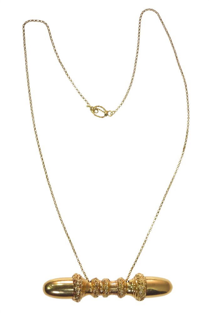 Victorian Antique Dutch 18ct Gold Pendant on Chain