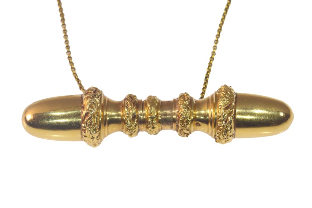 Victorian Antique Dutch 18ct Gold Pendant on Chain