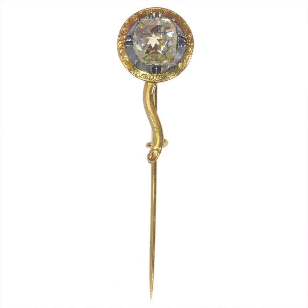 Antique Rococo 1.60ct Rose Cut Diamond Pin, late 18th century Circa 1780