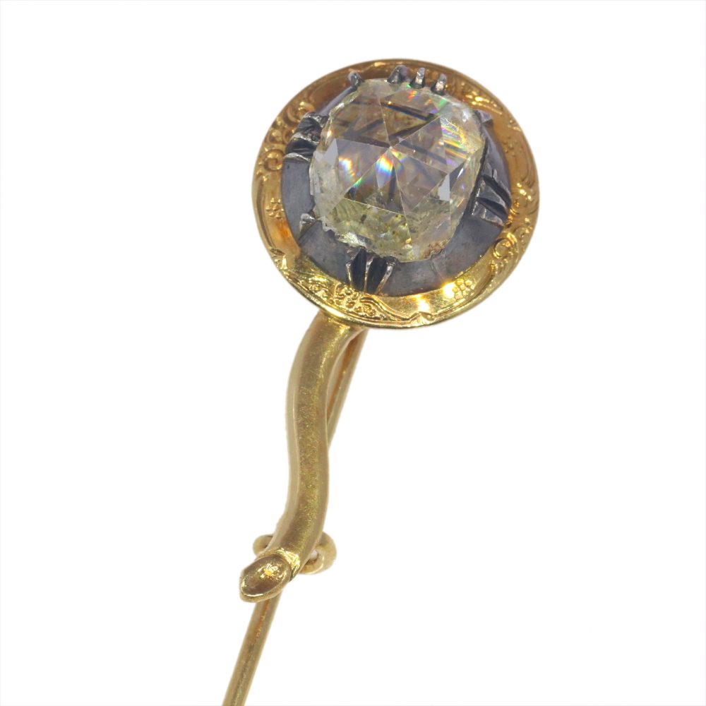 Antique Rococo 1.60ct Rose Cut Diamond Pin, late 18th century Circa 1780