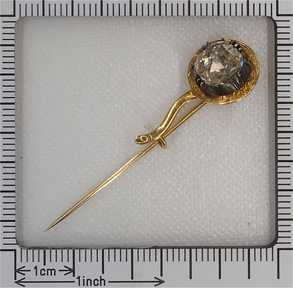 Antique Rococo 1.60ct Rose Cut Diamond Pin, late 18th century Circa 1780