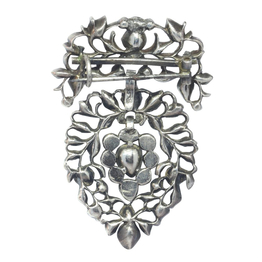 Antique Georgian Diamond Brooch In Silver