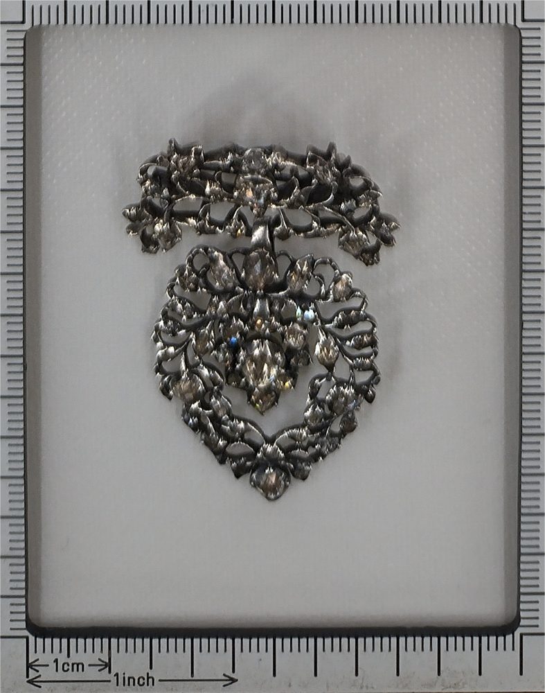 Antique Georgian Diamond Brooch In Silver