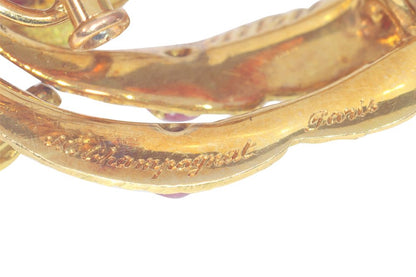 Vintage 1960s Diamond Ruby Amethyst Bird Brooch by Jean-Claude Champagnat