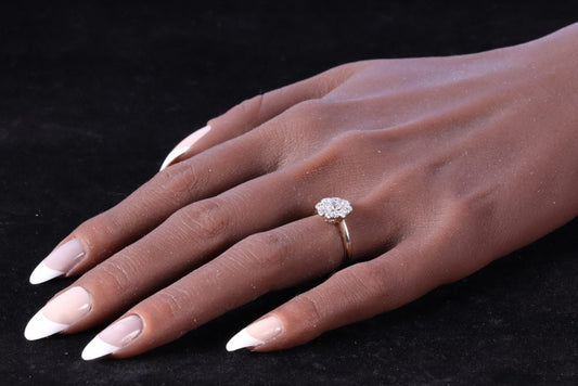 Art Deco Diamond Cluster Engagement Ring Circa 1920's