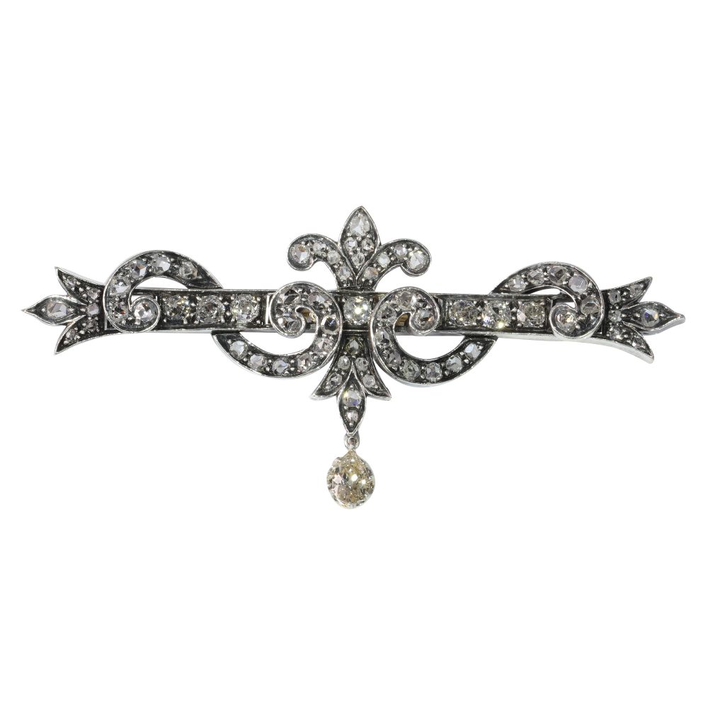 Antique Victorian Diamond Bar Brooch