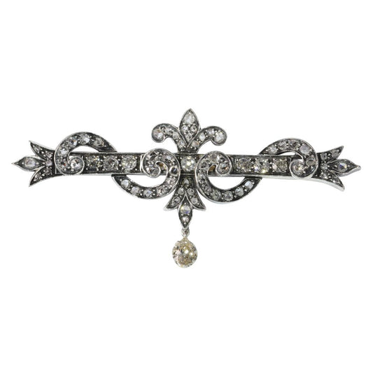 Antique Victorian Diamond Bar Brooch