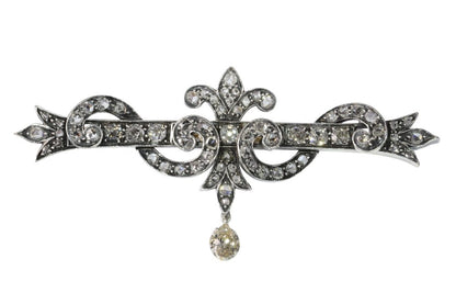 Antique Victorian Diamond Bar Brooch