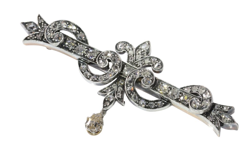 Antique Victorian Diamond Bar Brooch