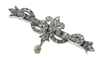 Antique Victorian Diamond Bar Brooch