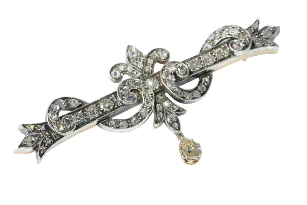 Antique Victorian Diamond Bar Brooch