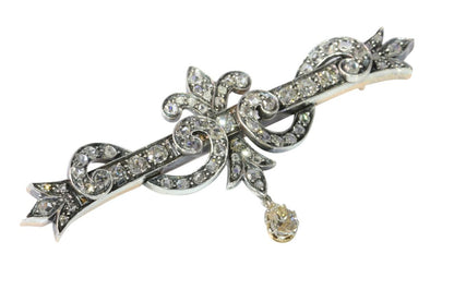 Antique Victorian Diamond Bar Brooch