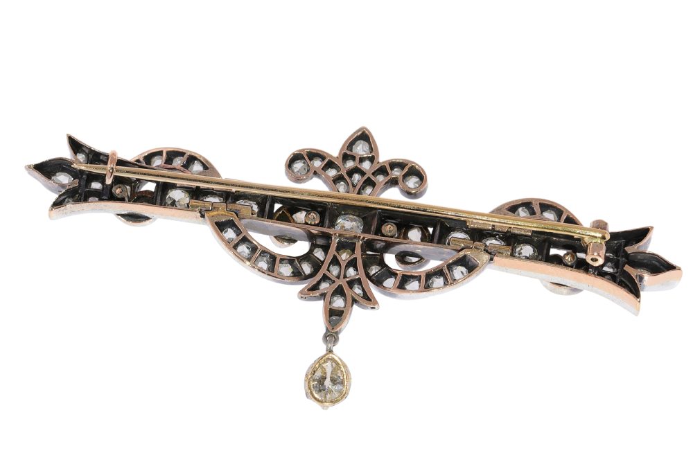 Antique Victorian Diamond Bar Brooch