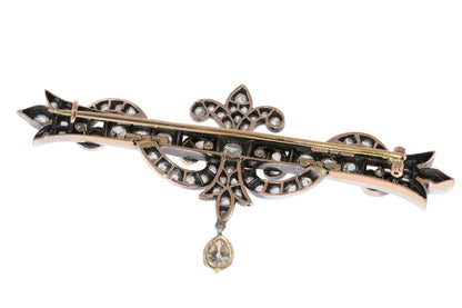 Antique Victorian Diamond Bar Brooch