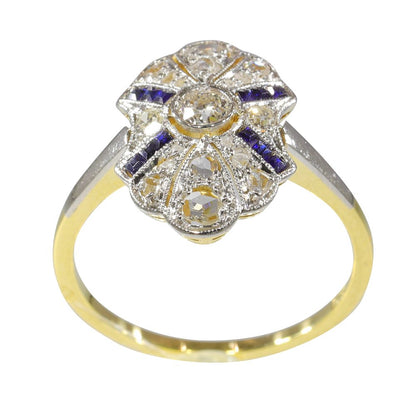 Vintage Diamond and Sapphire Engagement Ring