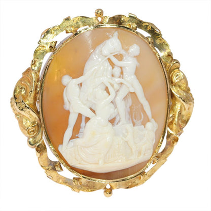 Antique Victorian Gold Farnese Bull Cameo Brooch