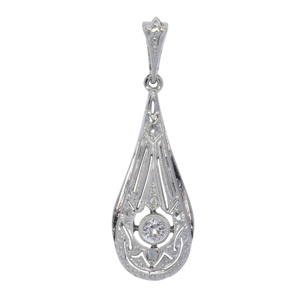 Art Deco Old European Cut Diamond Pendant