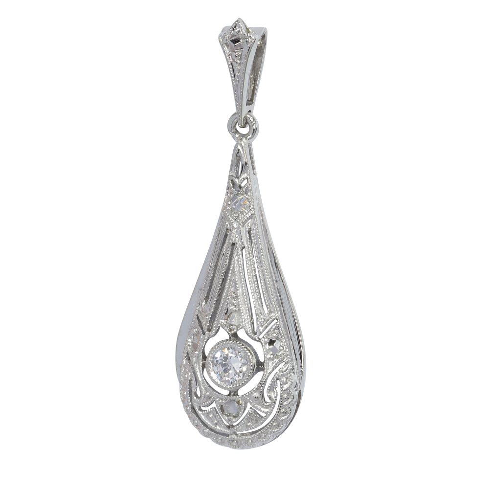 Art Deco Old European Cut Diamond Pendant