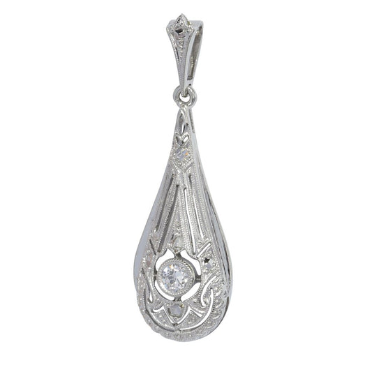 Art Deco Old European Cut Diamond Pendant