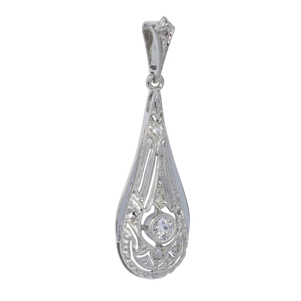 Art Deco Old European Cut Diamond Pendant