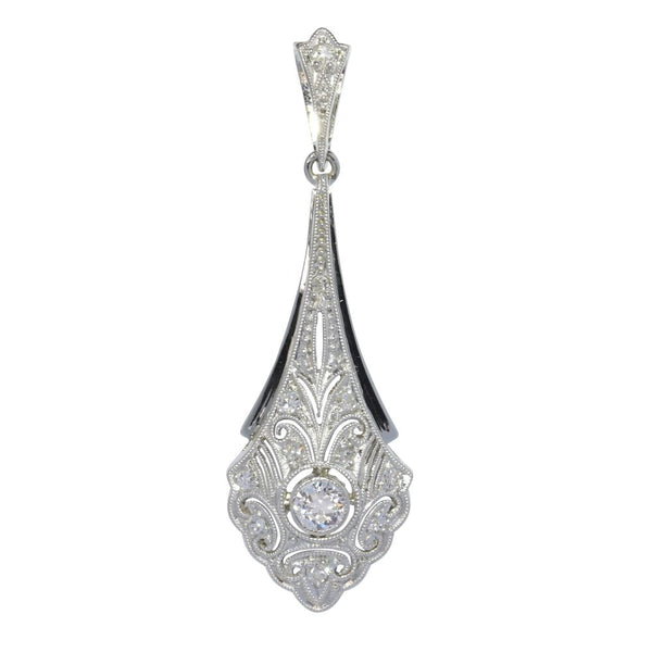 Art Deco Diamond pendant long drop