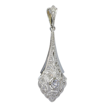 Vintage diamond long pendant drop shape
