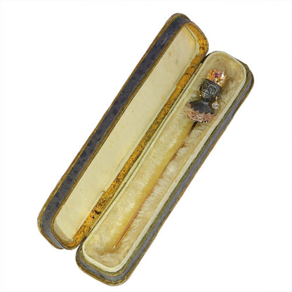 Victorian Antique Old Cut Diamond Set Blackamoor Stickpin