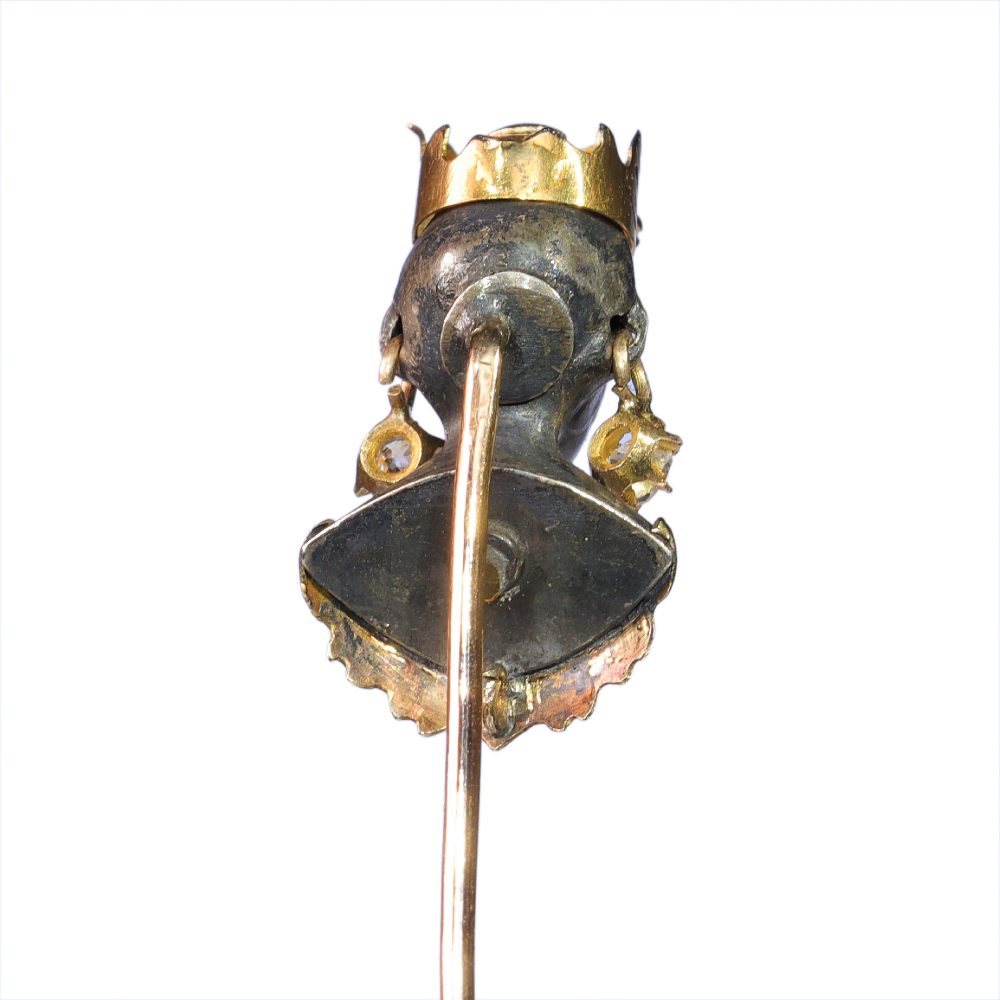 Victorian Antique Old Cut Diamond Set Blackamoor Stickpin