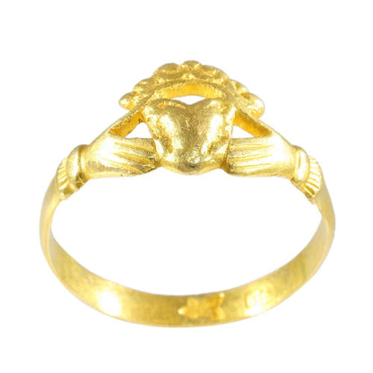 Antique Dutch 17th Century Gold Claddagh Ring, Circa 1670