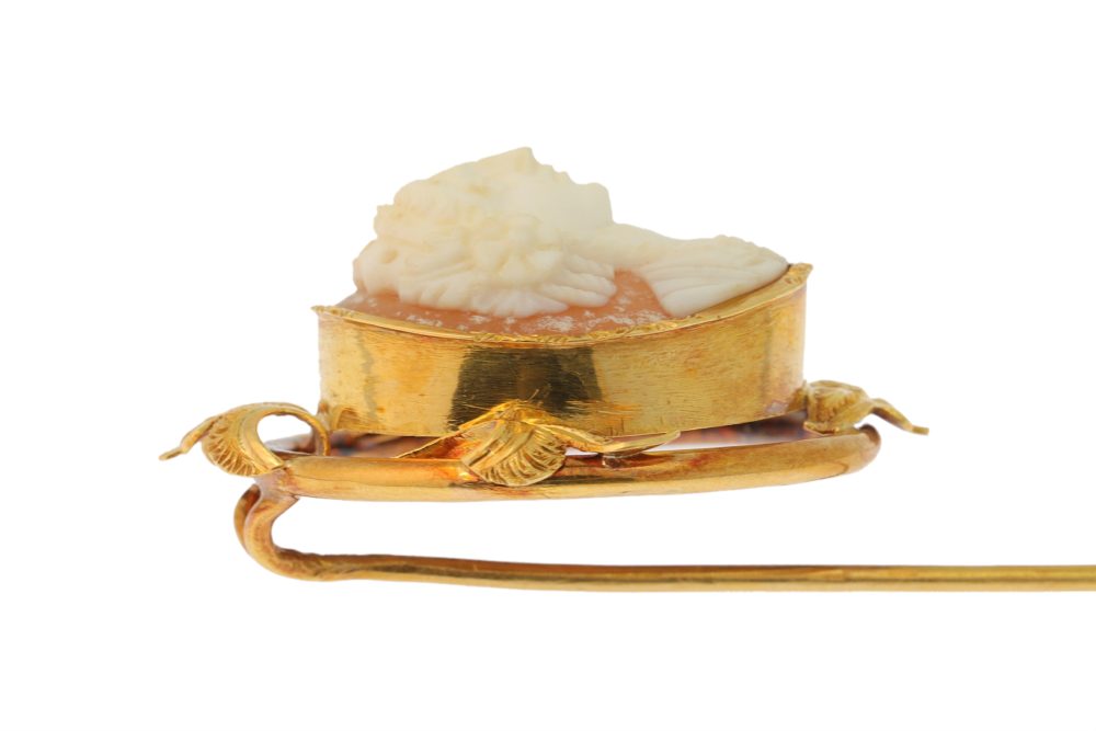 Victorian Antique Cameo Stick Pin Brooch