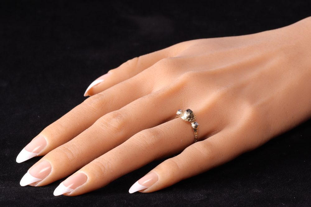 Antique Renaissance Table Cut Diamond Trilogy Ring