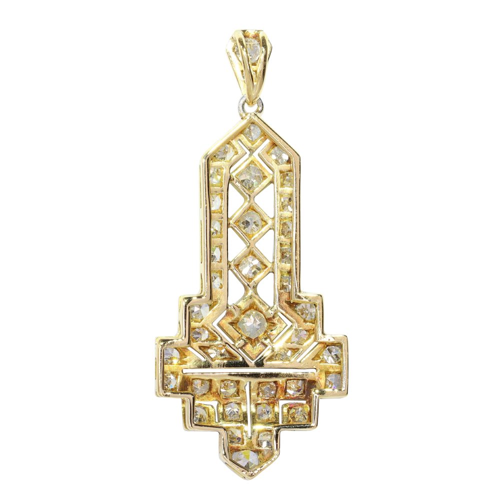 Art Deco 1.50ct Diamond Cluster Pendant in Platinum